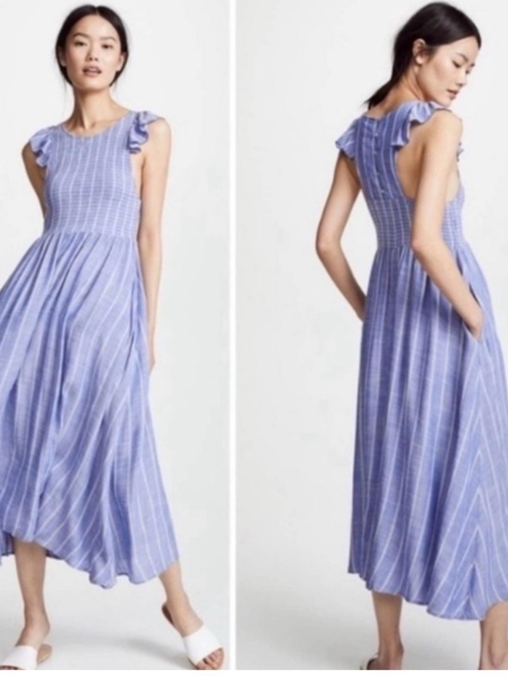 Free People Butterflies Chambray Apron Dress NWT!